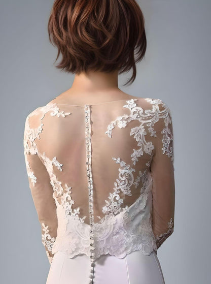 Bridal Lace Jacket with 3/4 Sleeves