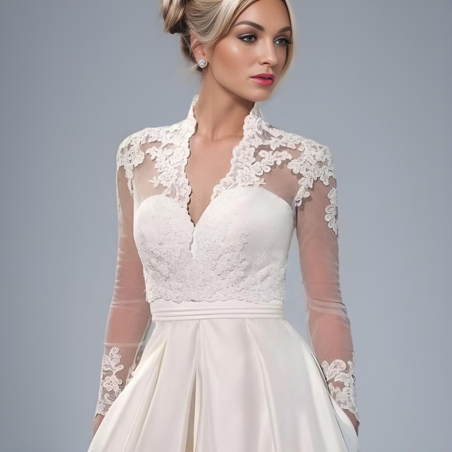 Bridal Lace Jacket with Long Sleeves