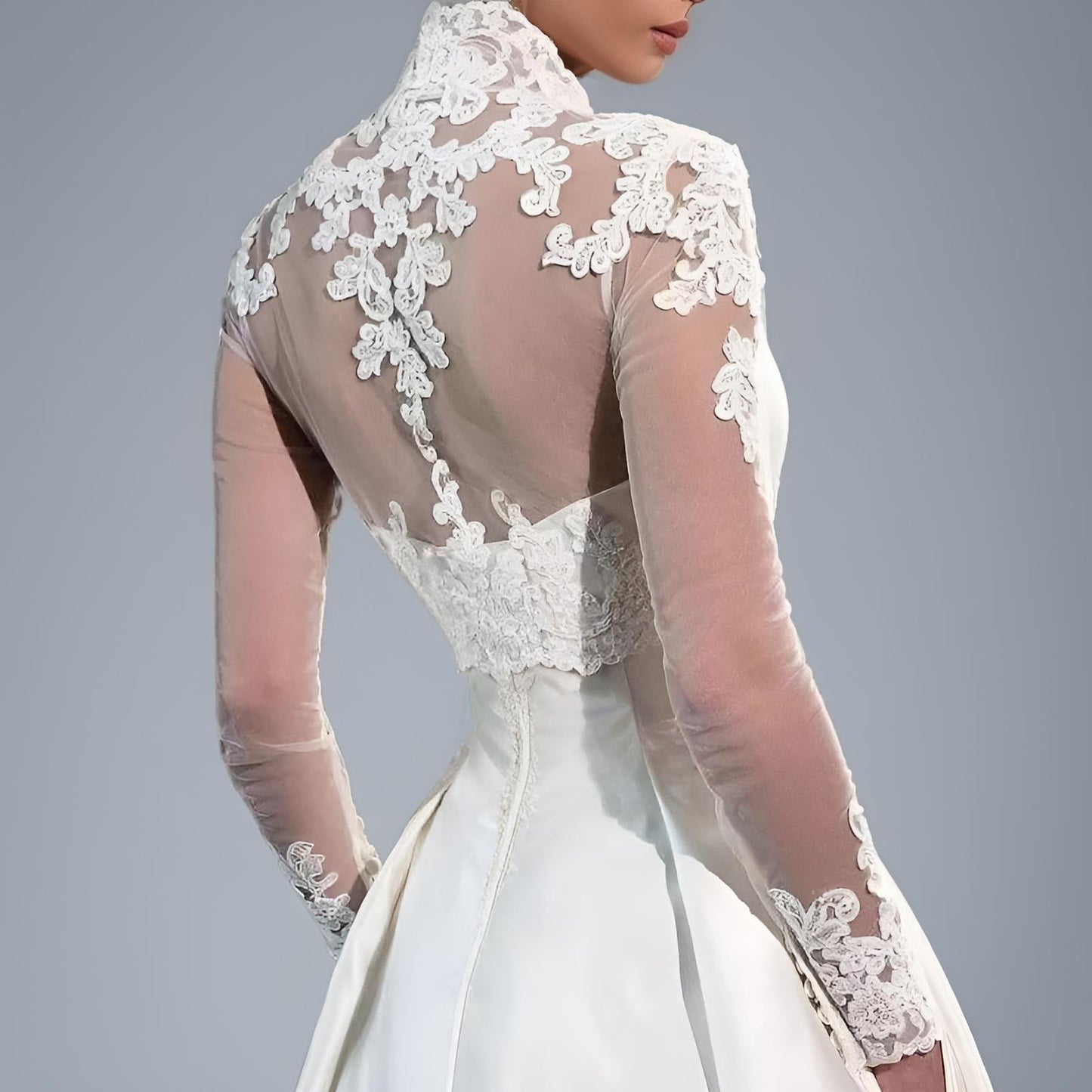 Bridal Lace Jacket with Long Sleeves
