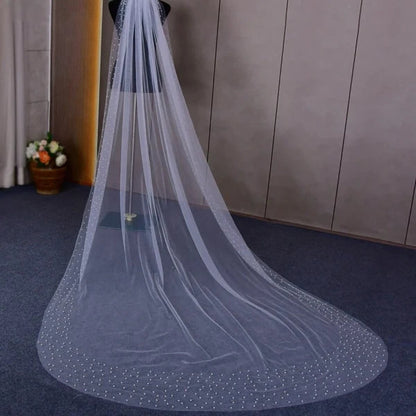 Bridal Veil with Pearl Edge - Wedding Bridal Veil