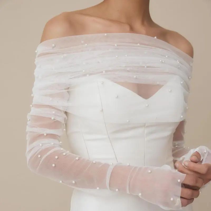 Bridal Wrap with Detachable Sleeves - Bridal Jacket