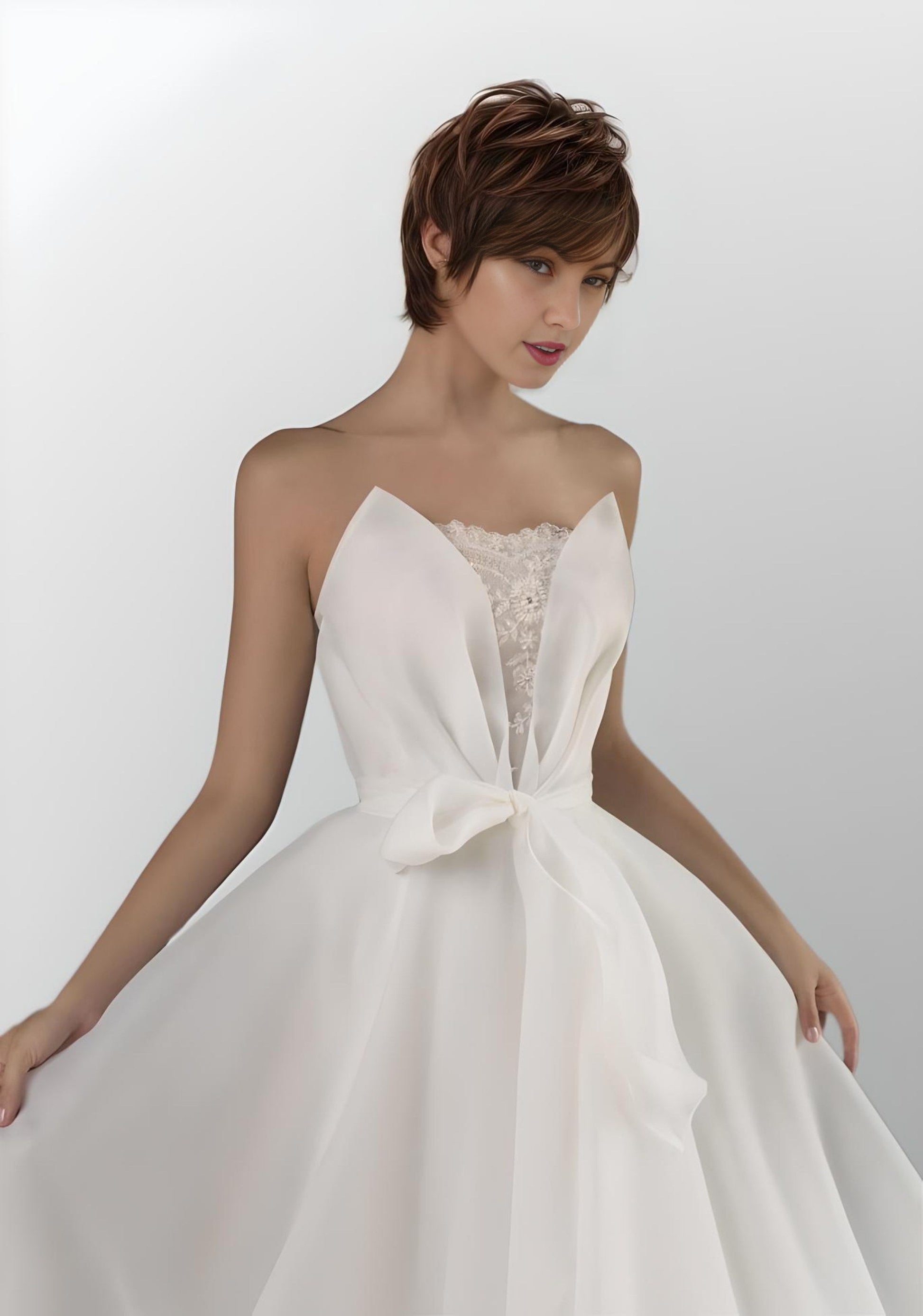 CLARA Wedding Dress | Ruched Bust & Elegant Bow Lula Bridal CLARA Wedding Dress | Ruched Bust & Elegant Bow Lula Bridal