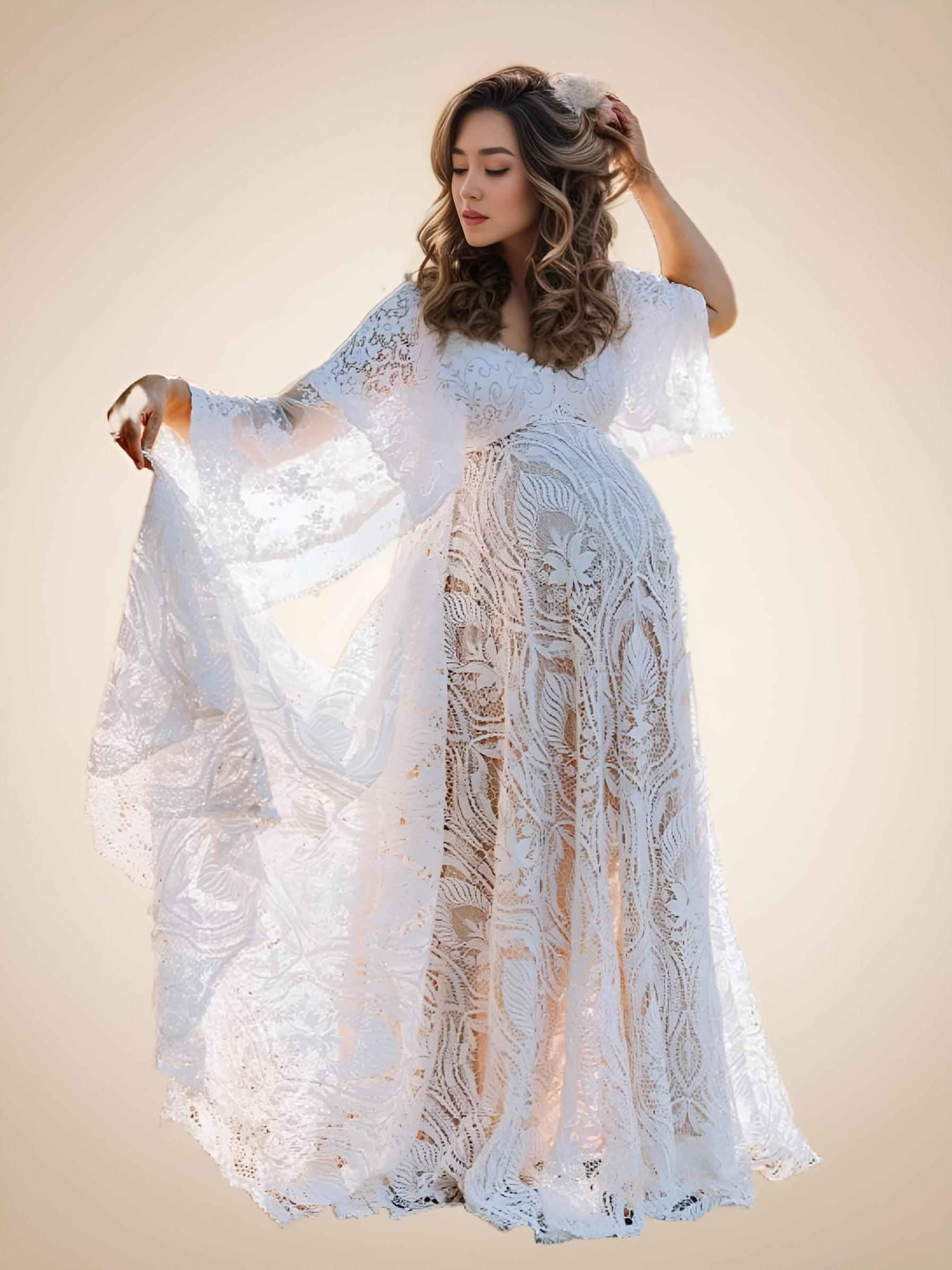 CLARISSA Maternity Wedding Dress Lula Bridal CLARISSA Maternity Wedding Dress Lula Bridal