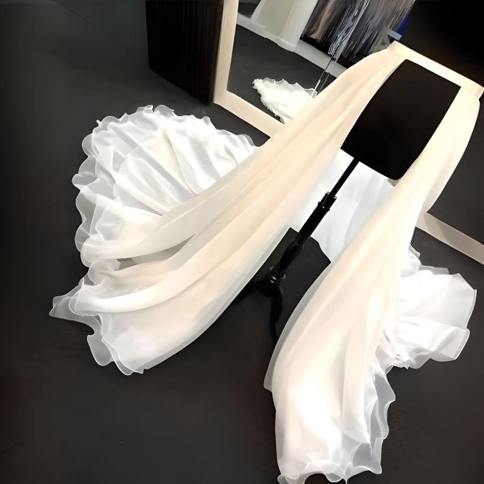 Detachable Bridal Skirt with Sweep Train - Overskirt