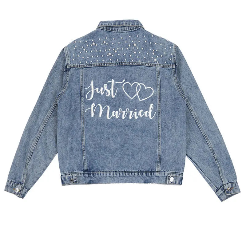 Embroided Denim Jacket for full Bridal Party - Wedding