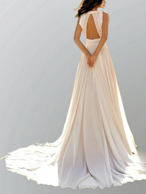 LULA Bridal - EMILY Wedding Dress | Backless Chiffon Gown – Lula Bridal