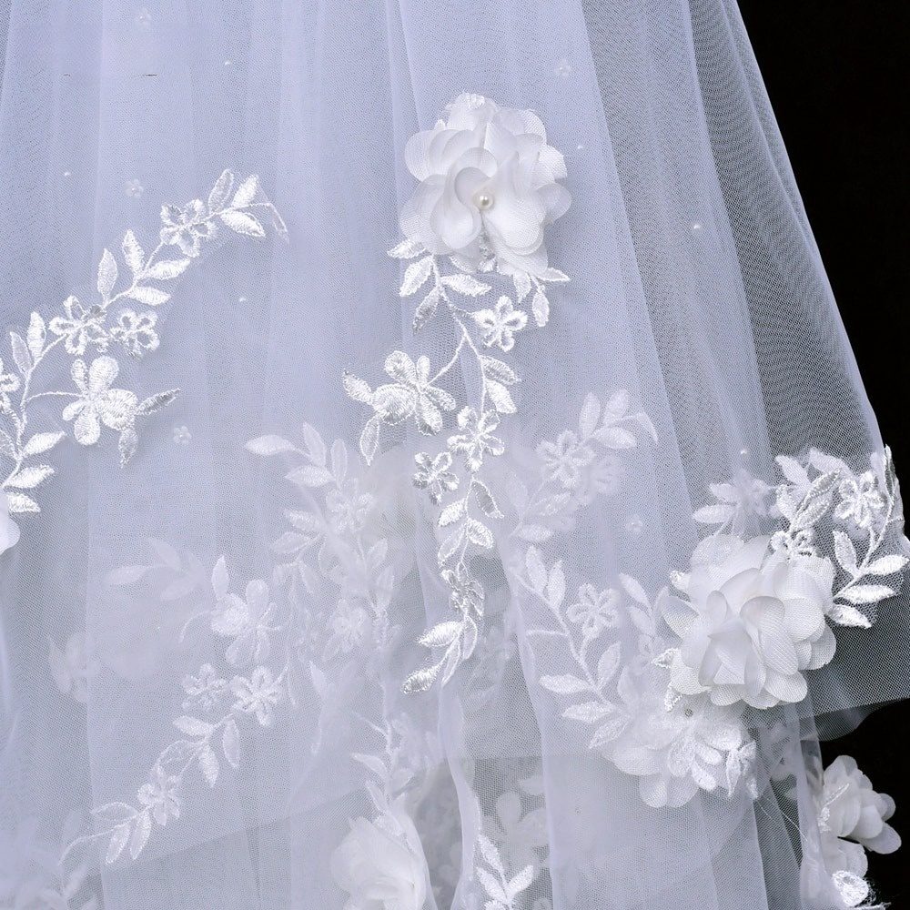 Flower Petal and Pearls Wedding Veil - Wedding Bridal Veil
