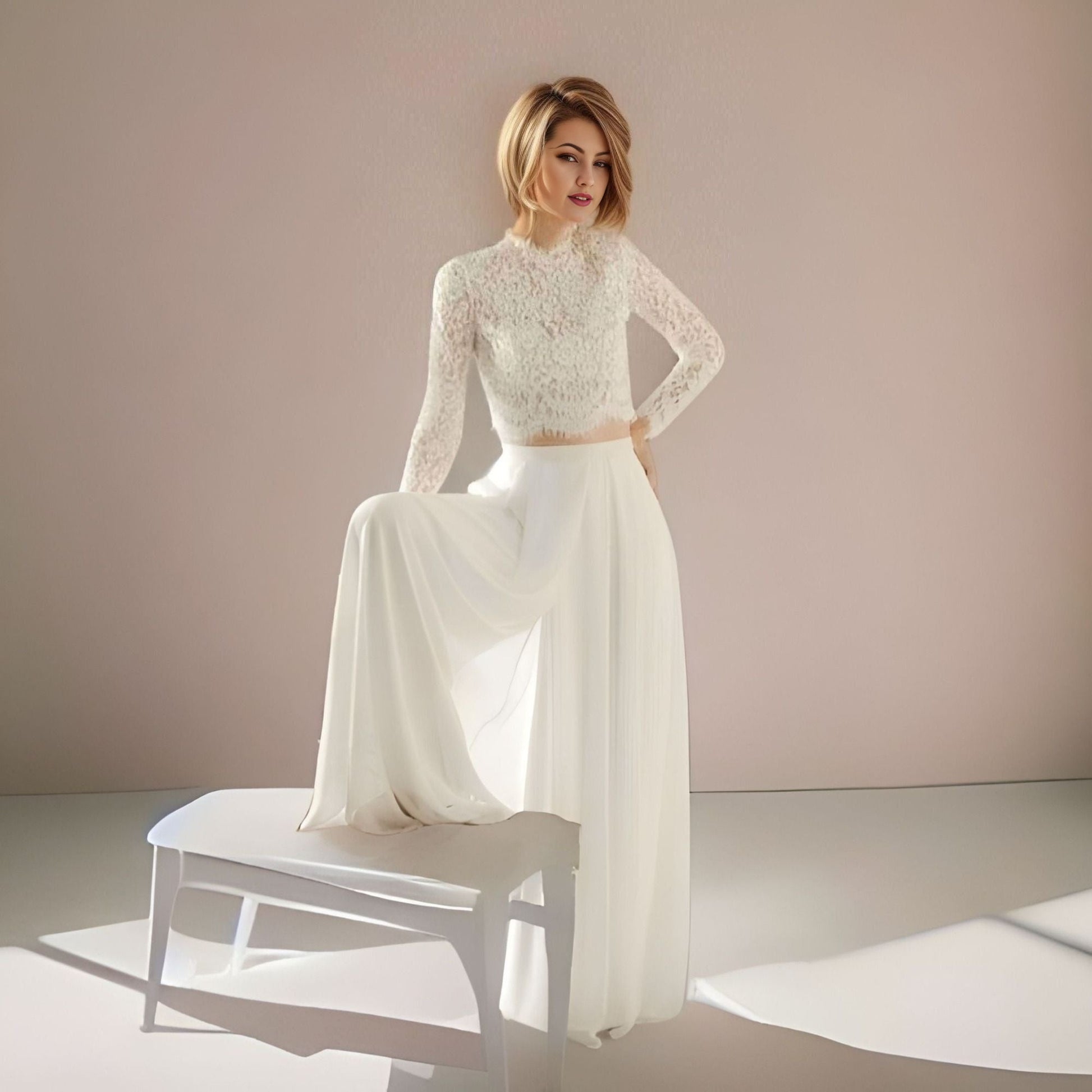 LULA Bridal - Bridal Lace Jacket with Long Sleeves Custom – Lula Bridal