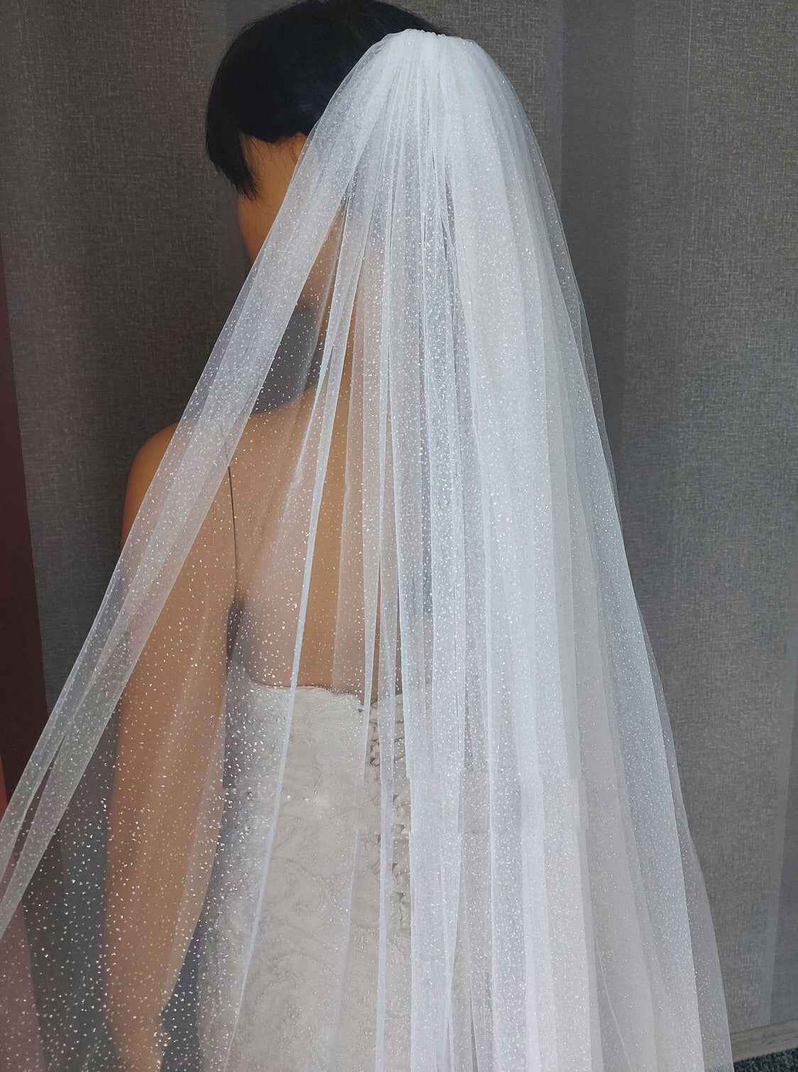 Glittering Wedding Veil (75cm - 500cm) - Bridal