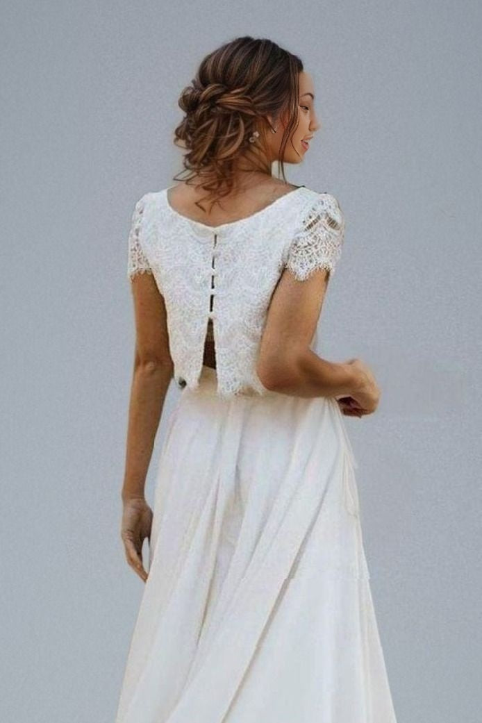 Silk two piece wedding dress ~ Larimeloom | Made in Italy