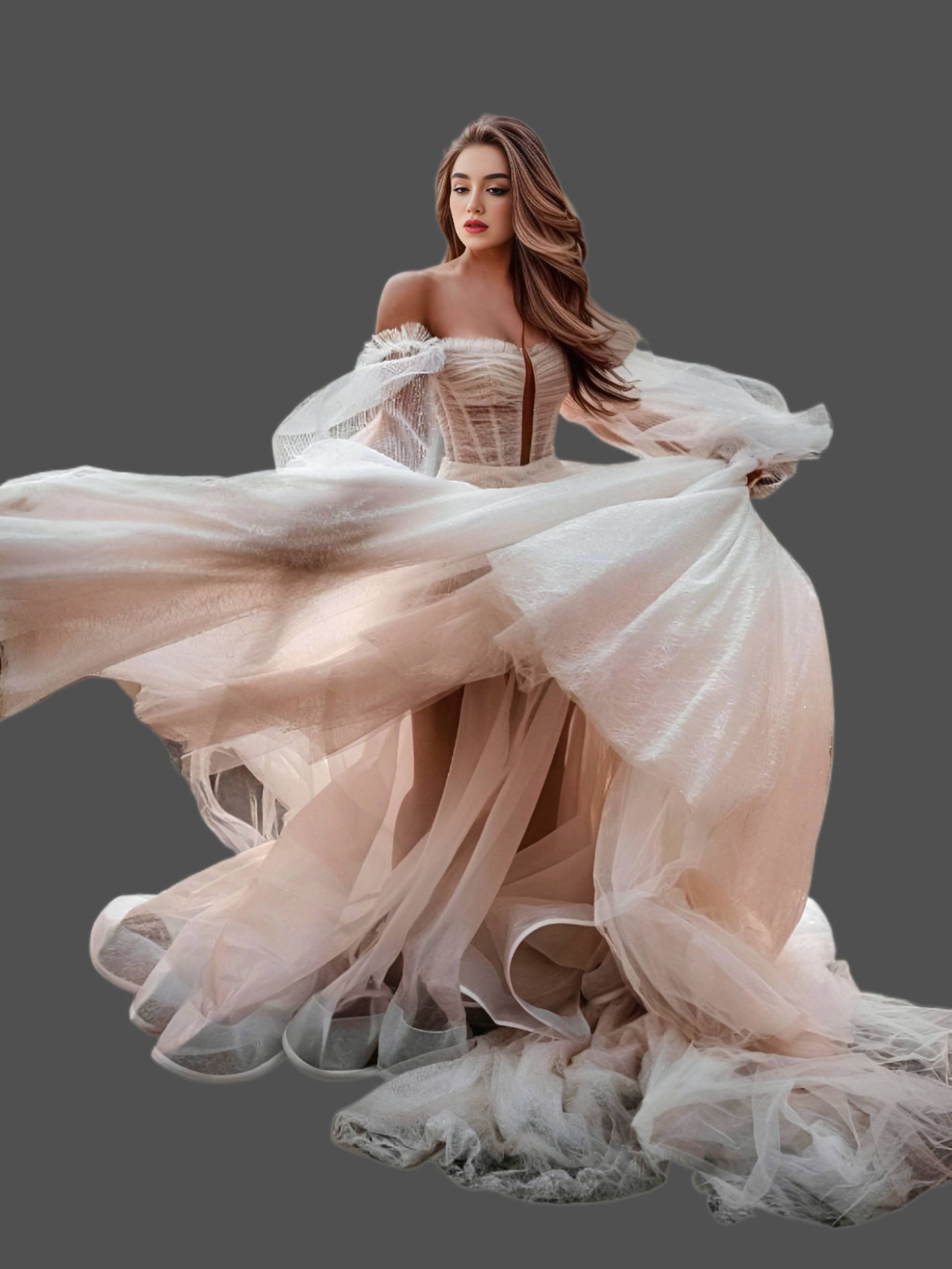 JEWEL Wedding Dress | Glitter Tulle Gown with Puff Sleeves Lula Bridal JEWEL Wedding Dress | Glitter Tulle Gown with Puff Sleeves Lula Bridal