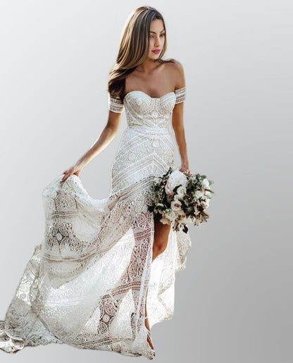 filipino lace wedding dress Civil Wedding Offwhite Filipiniana Reception Dress for Bride