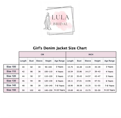 Pearls Beaded Denim Jacket For Girls