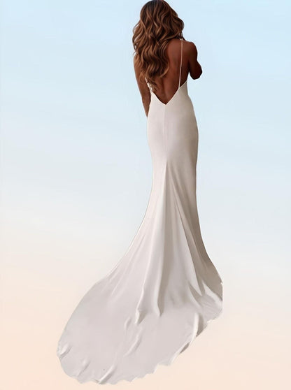 SAMANTHA Wedding Dress | Simple Sexy Backless Elegant Bridal Gown Lula Bridal SAMANTHA Wedding Dress | Simple Sexy Backless Elegant Bridal Gown Lula Bridal