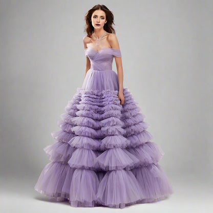 TRISHA Formal Dress | Lavender A-Line Gown with Ruffles Lula Bridal TRISHA Formal Dress | Lavender A-Line Gown with Ruffles Lula Bridal