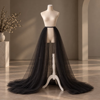 Black 5 Layer Tulle Overskirt