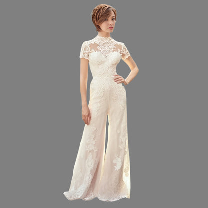 MAGDALENA Wedding Jumpsuit Vintage Bridal Pantsuit – Lula Bridal