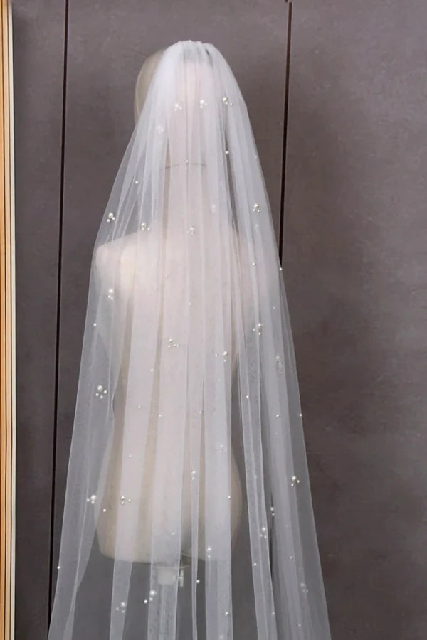 Milky Way Bridal Pearl Veil - Wedding Bridal Veil