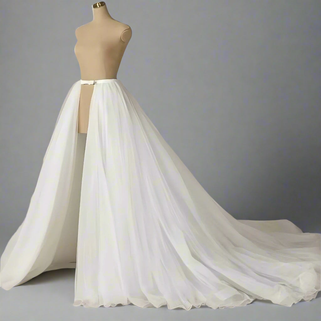 Removable Tulle Bridal Overskirt Train