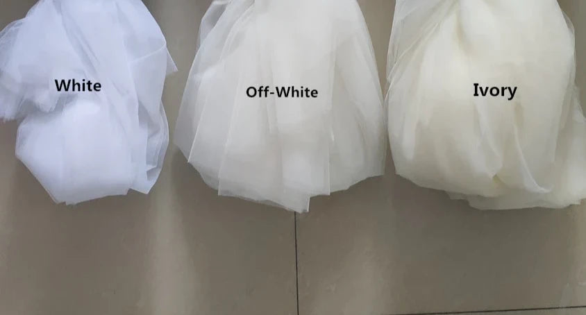 Fabric Color Shoulder Cape Veil White Ivory Off-White