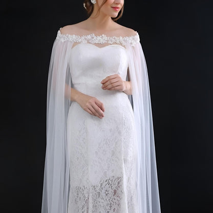 Rhinestones Beaded Wedding Cape Bridal Bolero | Veils Lula Bridal Rhinestones Beaded Wedding Cape Bridal Bolero | Veils Lula Bridal
