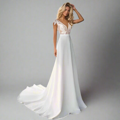 SELENIA Wedding Dress | Timeless Elegant Lace & Satin Lula Bridal SELENIA Wedding Dress | Timeless Elegant Lace & Satin Lula Bridal