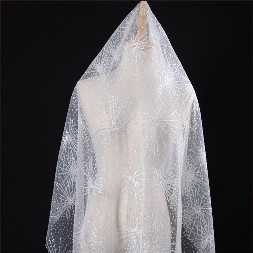 Lula Bridal - Cathedral Glitter Bridal Veil | One Layer with Hair Comb White / 350cm x 300cm