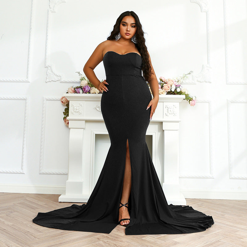 Black plus size prom hot sale dress