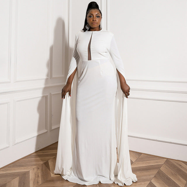 SONYA PLUS Formal Couture Dress - White / 12 - Plus Size 