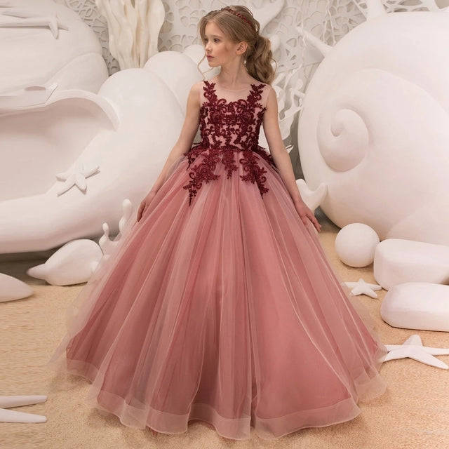 GLORIA Girl Dress - Red / Child-13 - Girls Princess Gowns