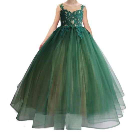 GLORIA Girl Dress - Green / Child-2 - Girls Princess Gowns