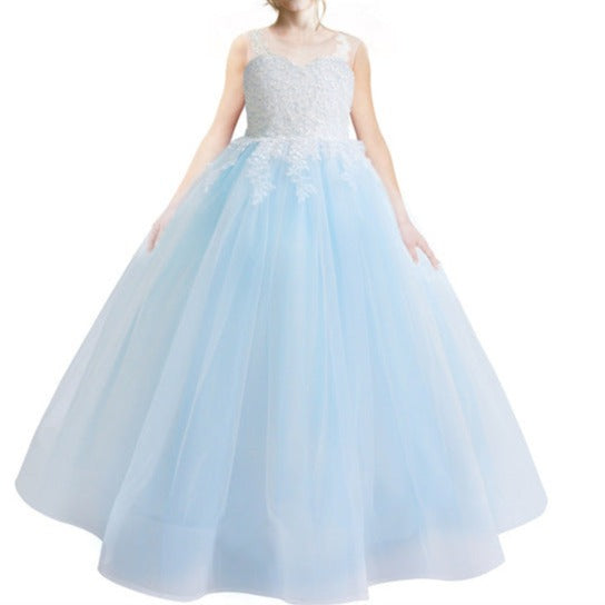 Sky blue flower girl 2025 dresses uk