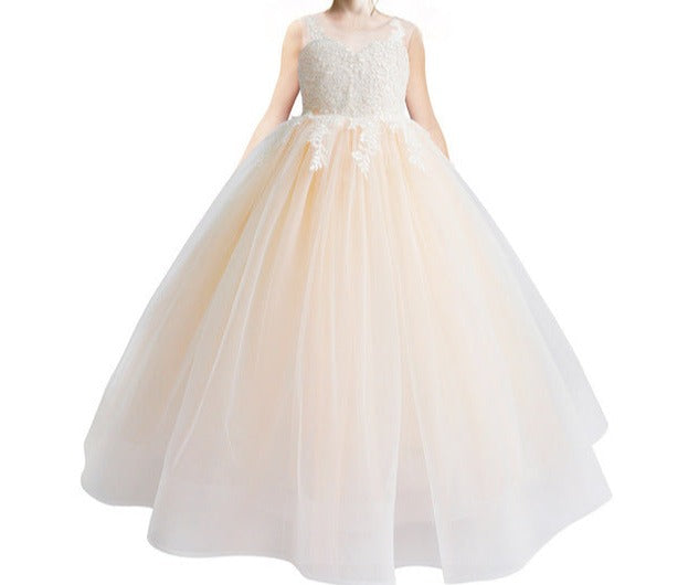 GLORIA Girl Dress - Ivory / Child-9 - Girls Princess Gowns